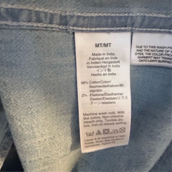 J.Crew Men's Denim Shirt M tall Blue Long Sleeve Button-Up Classic Fit - Picture 10 of 12